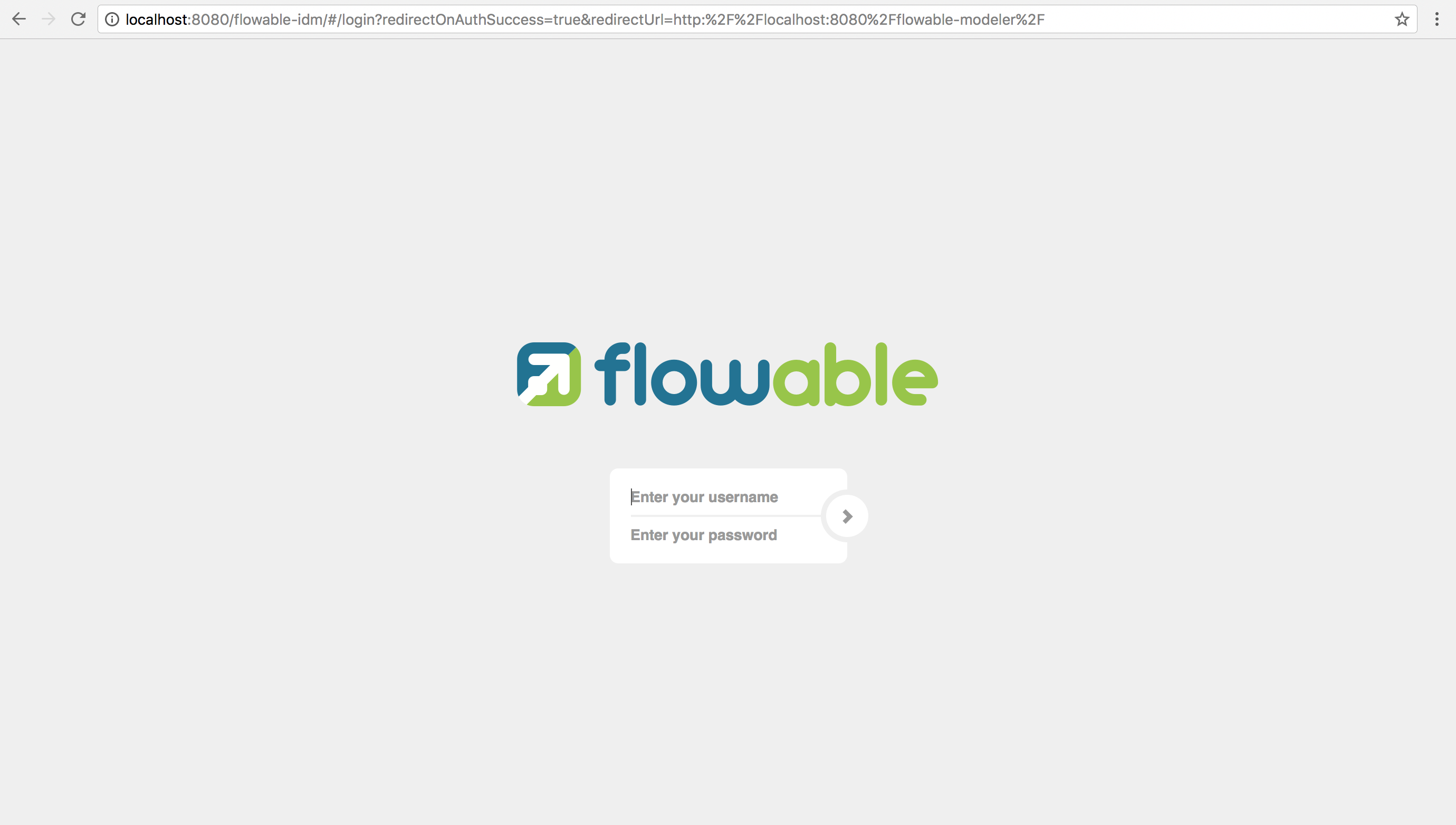 flowable idm login screen